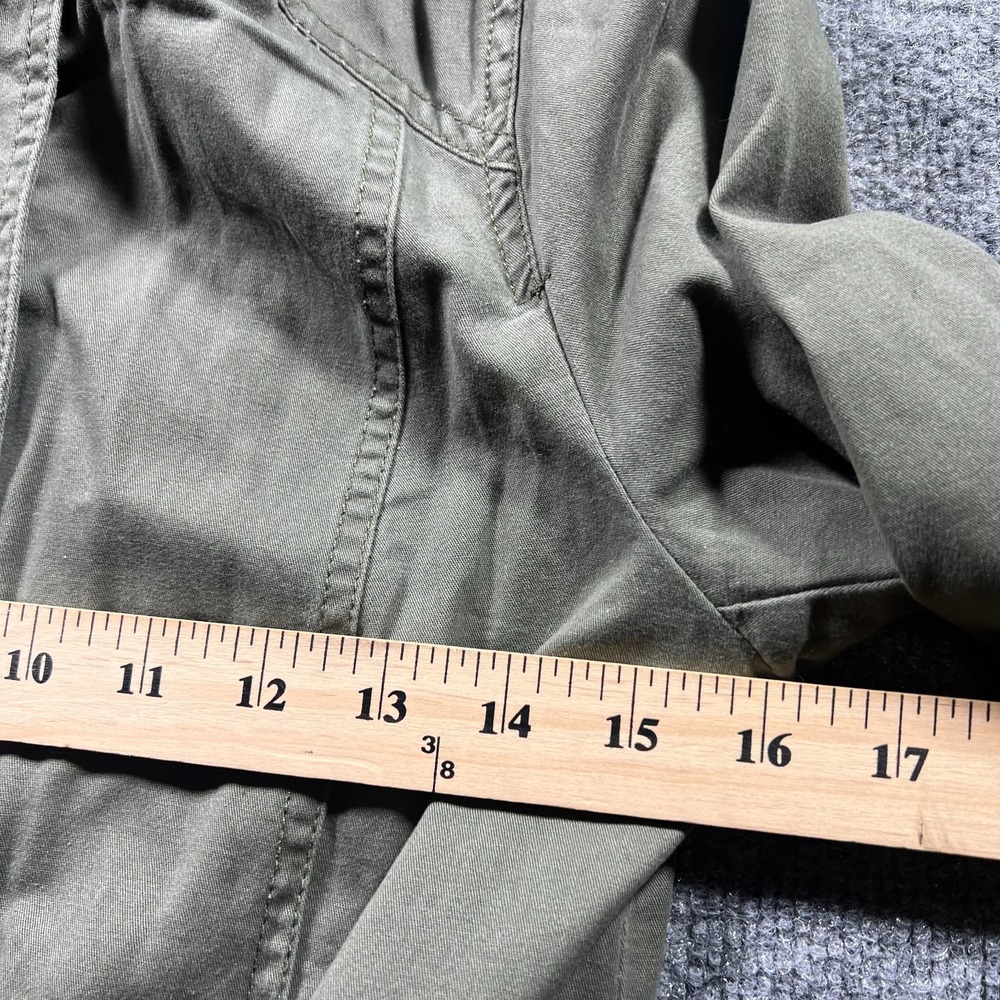 Miss London Black Label Utility Anorak Jacket Womens Small Olive Green Full Zip - Picture 7 of 10